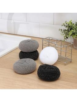 Губка для посуды Raccoon «Бублик», пластиковая, набор 5 шт 14(+-2) гр/шт, 9×9×4 см