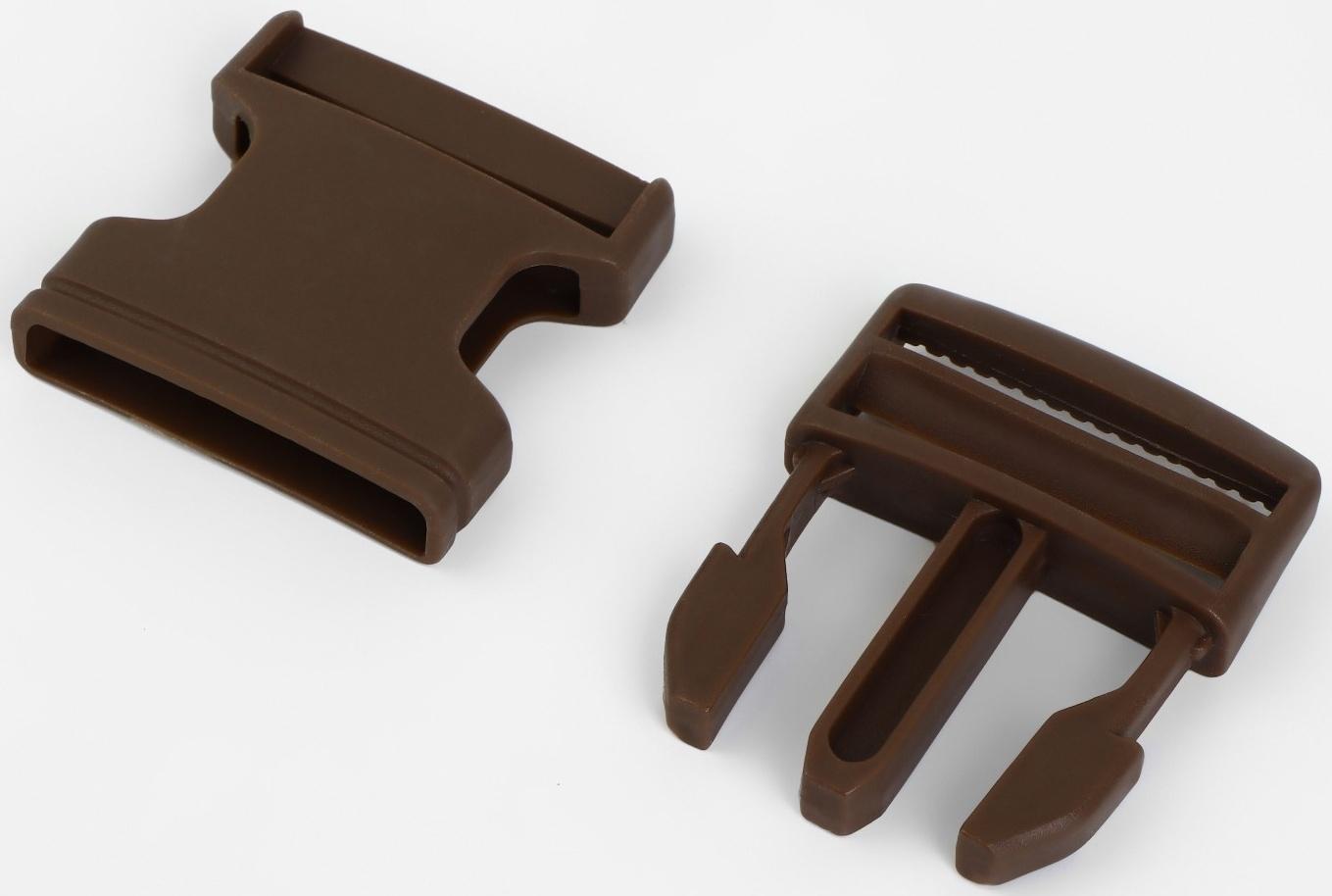 Фастекс 38 мм, нагрузка до 15 кг, 10 шт, цвет тёмно-коричневый