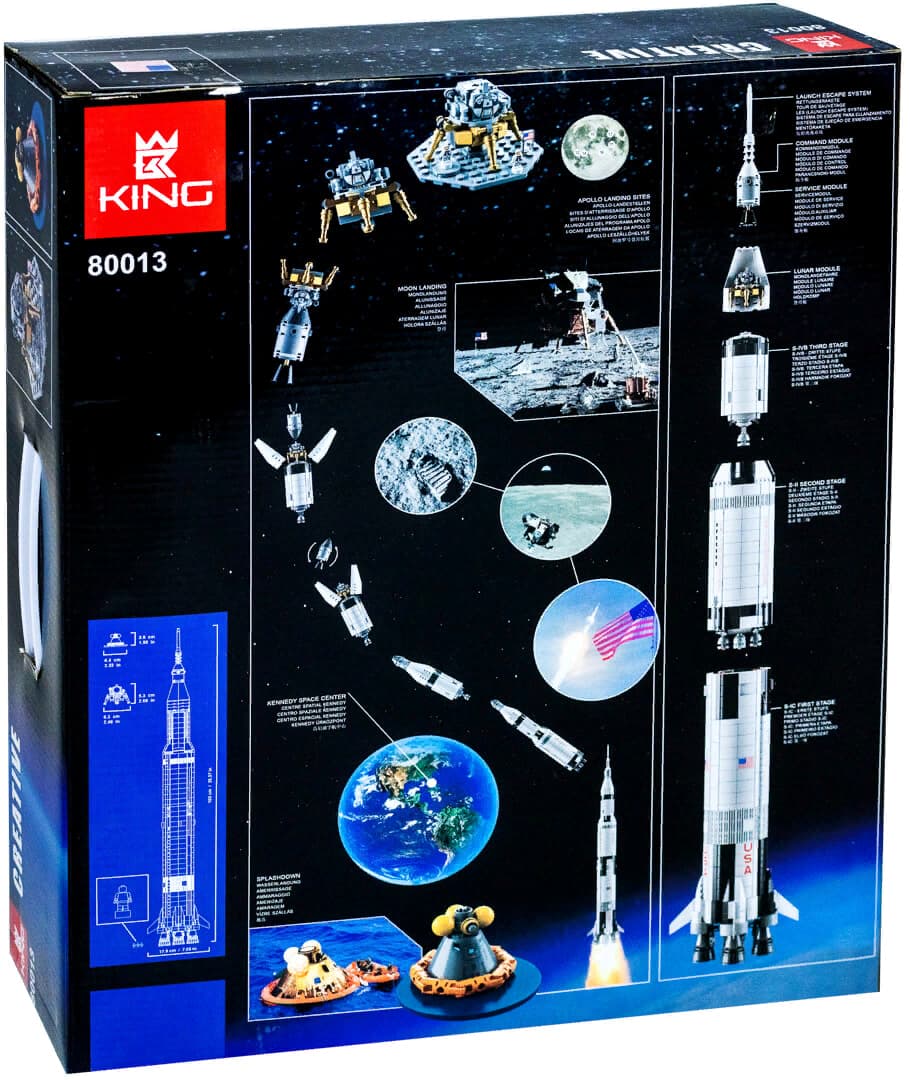 Конструктор KING «Ракета-носитель Сатурн-5 миссия Аполлон» 80013 (Ideas 21309) / 2009 деталей