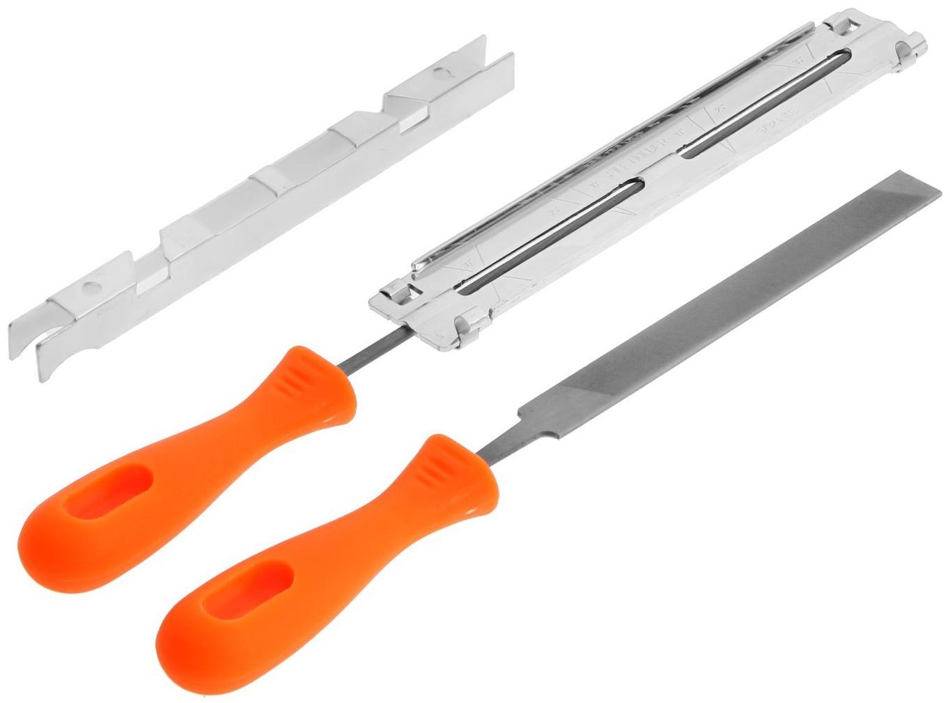 Набор для заточки цепей пил ТУНДРА, сталь ШХ15, шаг 1/4