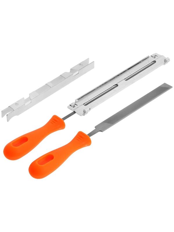 Набор для заточки цепей пил ТУНДРА, сталь ШХ15, шаг 1/4