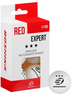 Набор мячей для настольного тенниса BOSHIKA Expert 3*, d=40+ мм, 6 шт., цвет белый