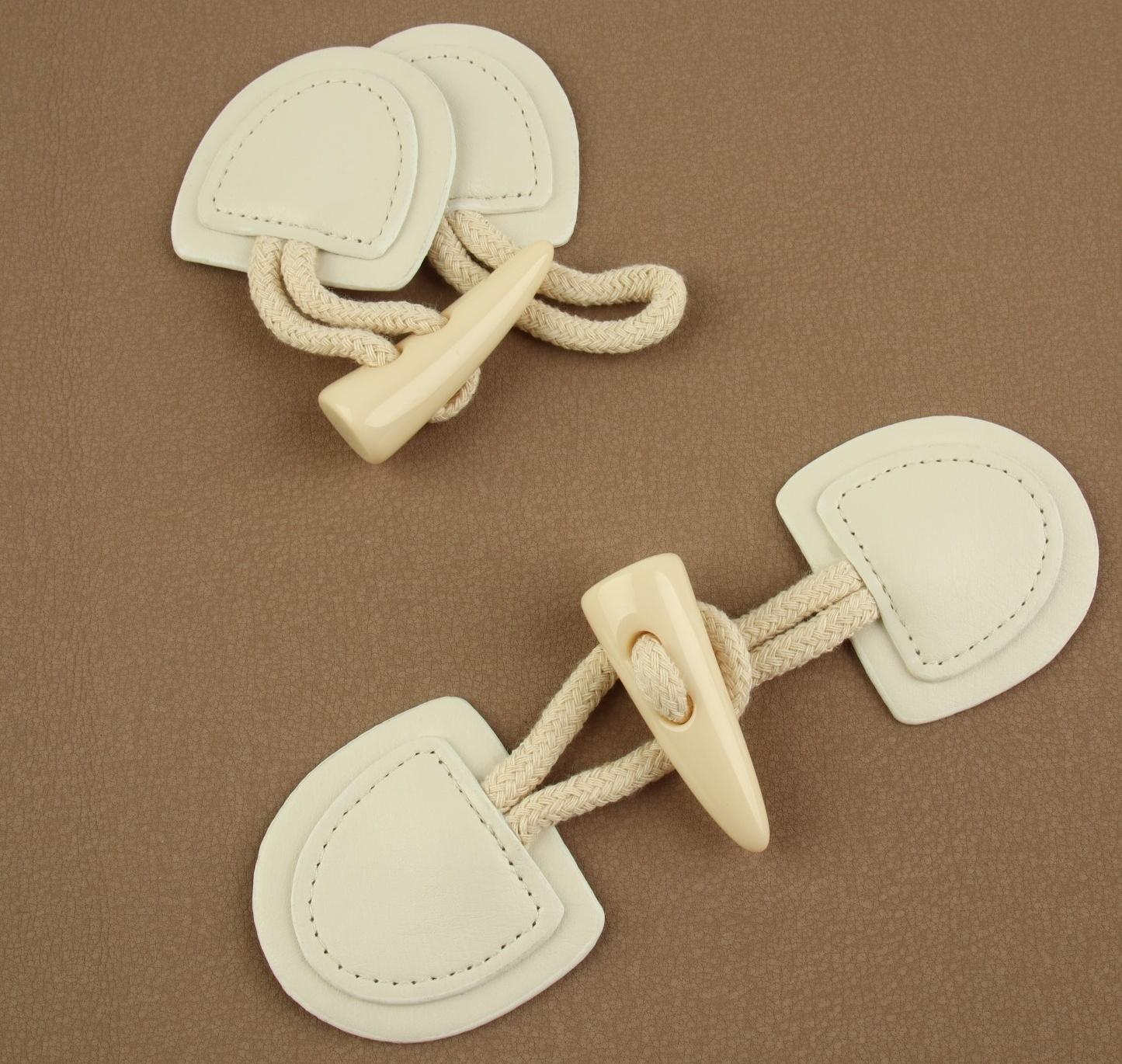 Застёжка-клевант 16 × 5 см, 2 шт, цвет молочный