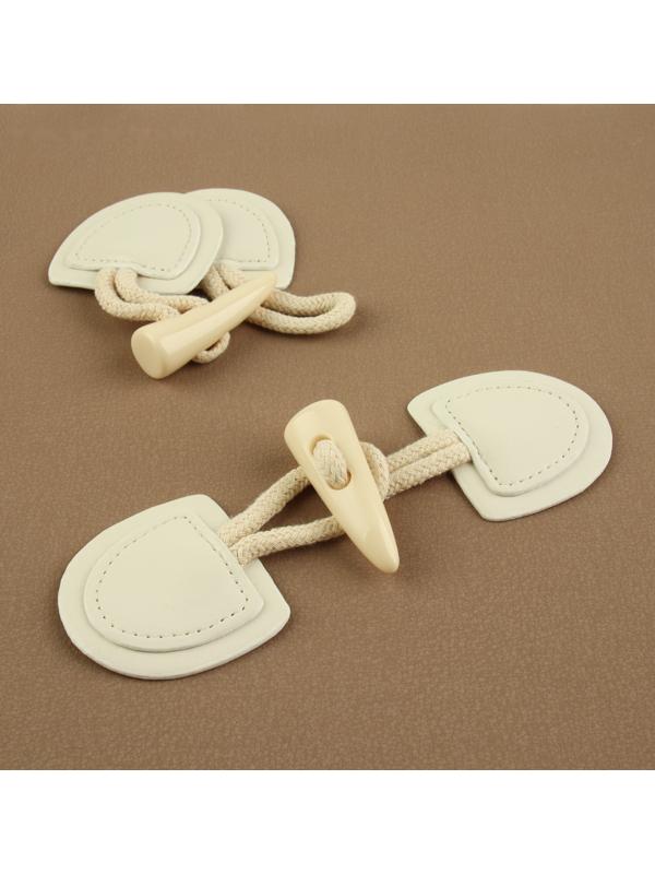 Застёжка-клевант 16 × 5 см, 2 шт, цвет молочный