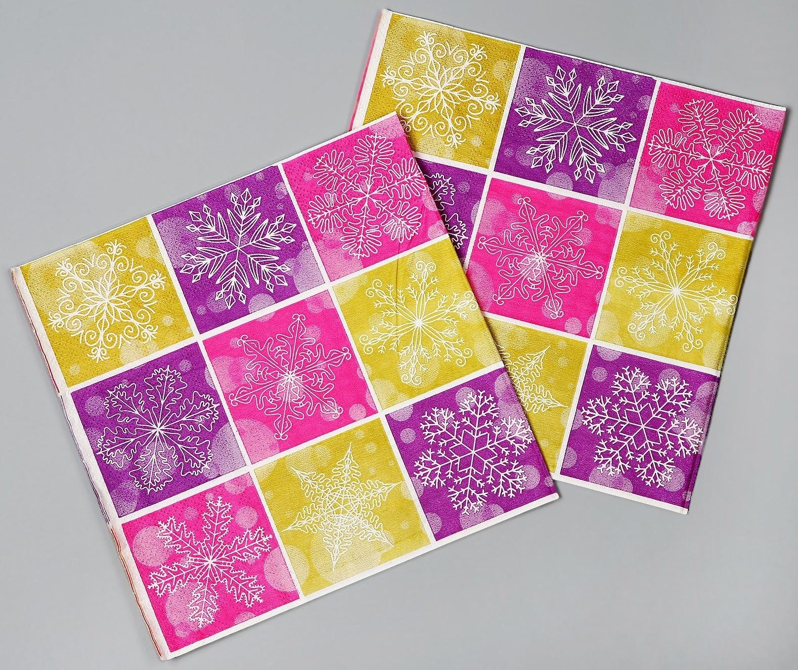 Салфетки бумажные «Снежинки», в наборе 20 шт.