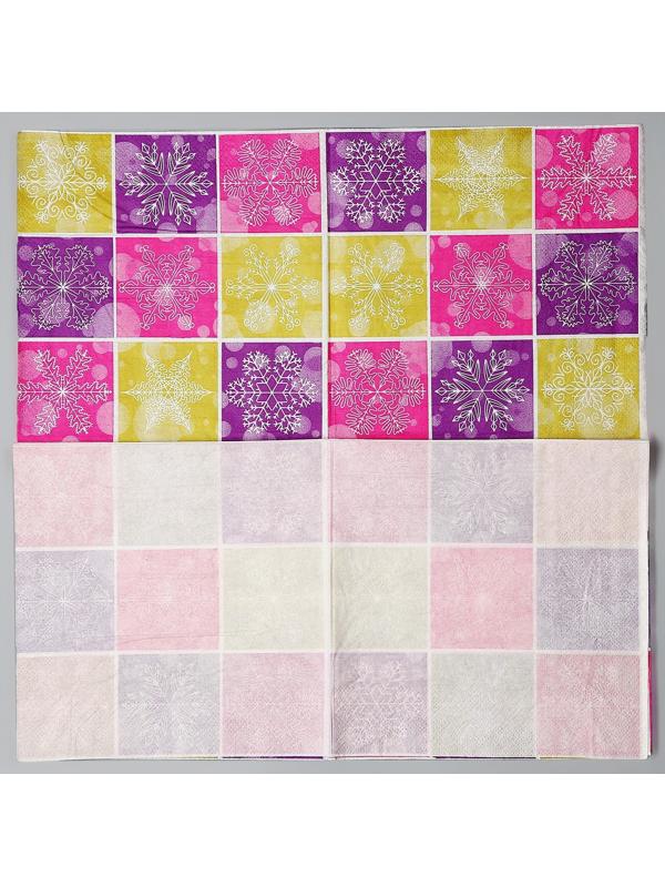 Салфетки бумажные «Снежинки», в наборе 20 шт.