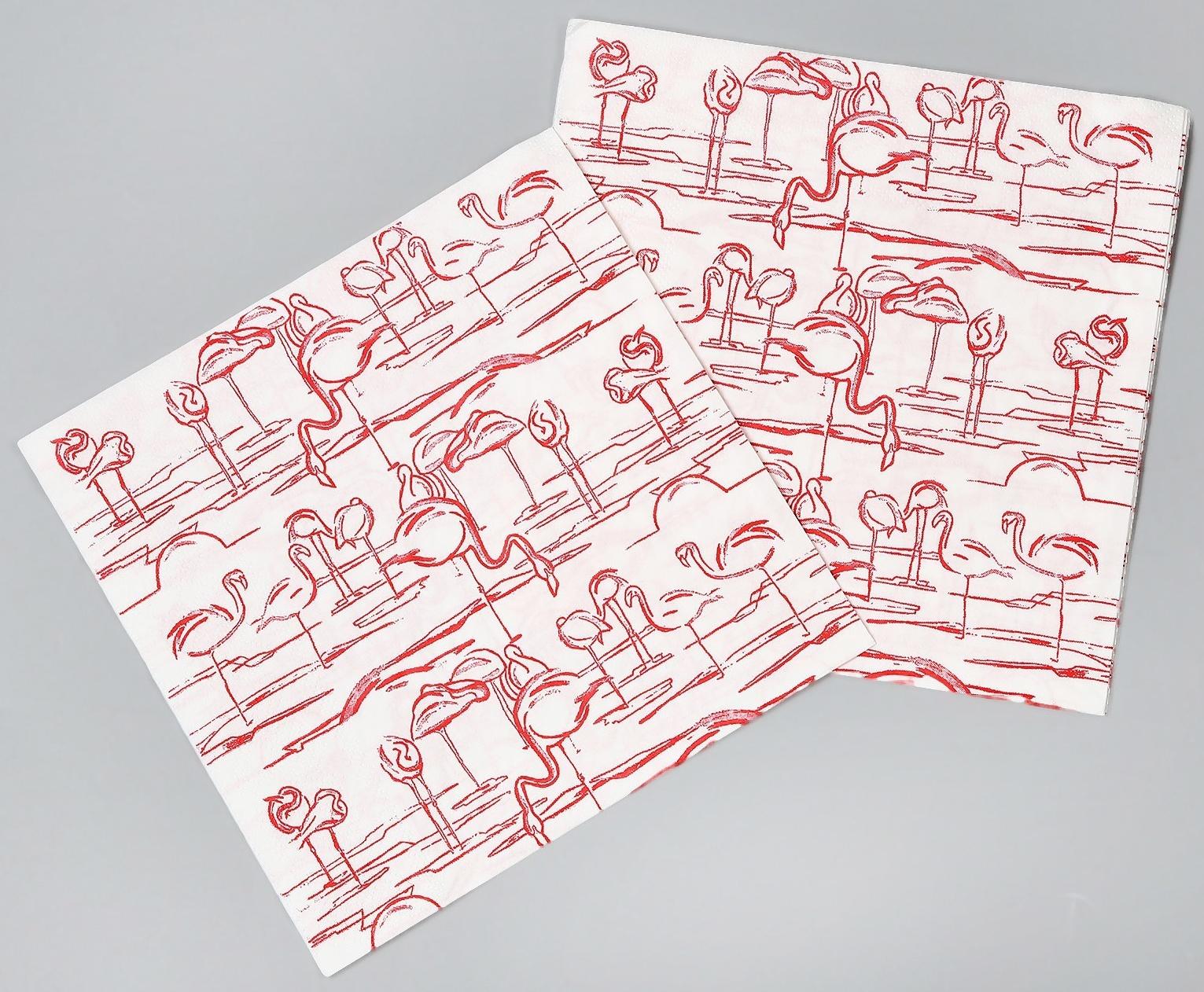 Салфетки бумажные «Фламинго», в наборе 20 шт.