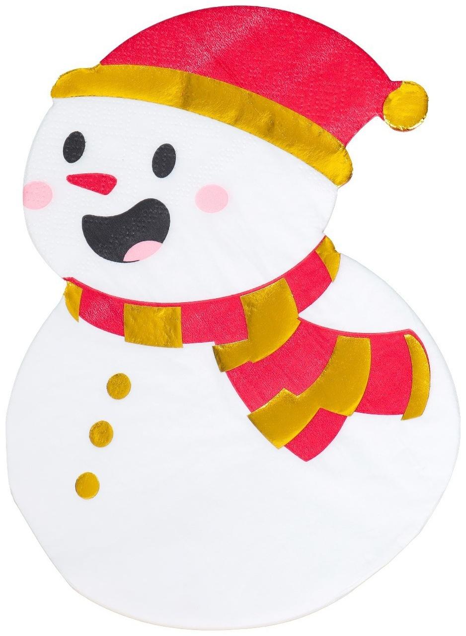 Салфетки бумажные фигурные «Снеговик», 2 слоя, 20 листов