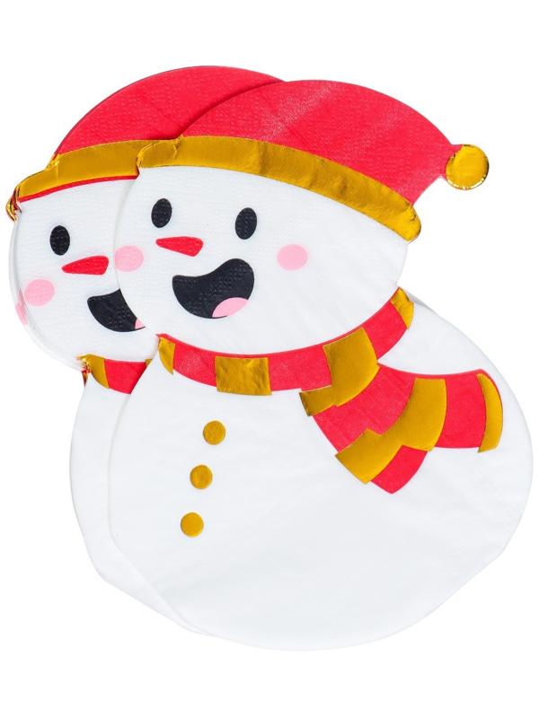 Салфетки бумажные фигурные «Снеговик», 2 слоя, 20 листов