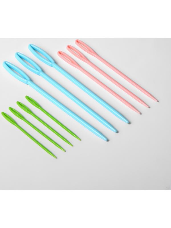 Набор для вязания, 35 предметов, в пенале, 20 × 10,5 × 4 см, цвет мятный