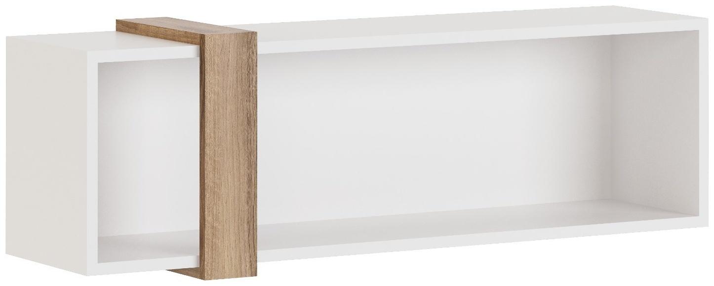 Шкаф навесной открытый «Гринвич №7», 1100×266×332 мм, цвет белый / авелано