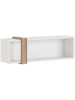 Шкаф навесной открытый «Гринвич №7», 1100×266×332 мм, цвет белый / авелано