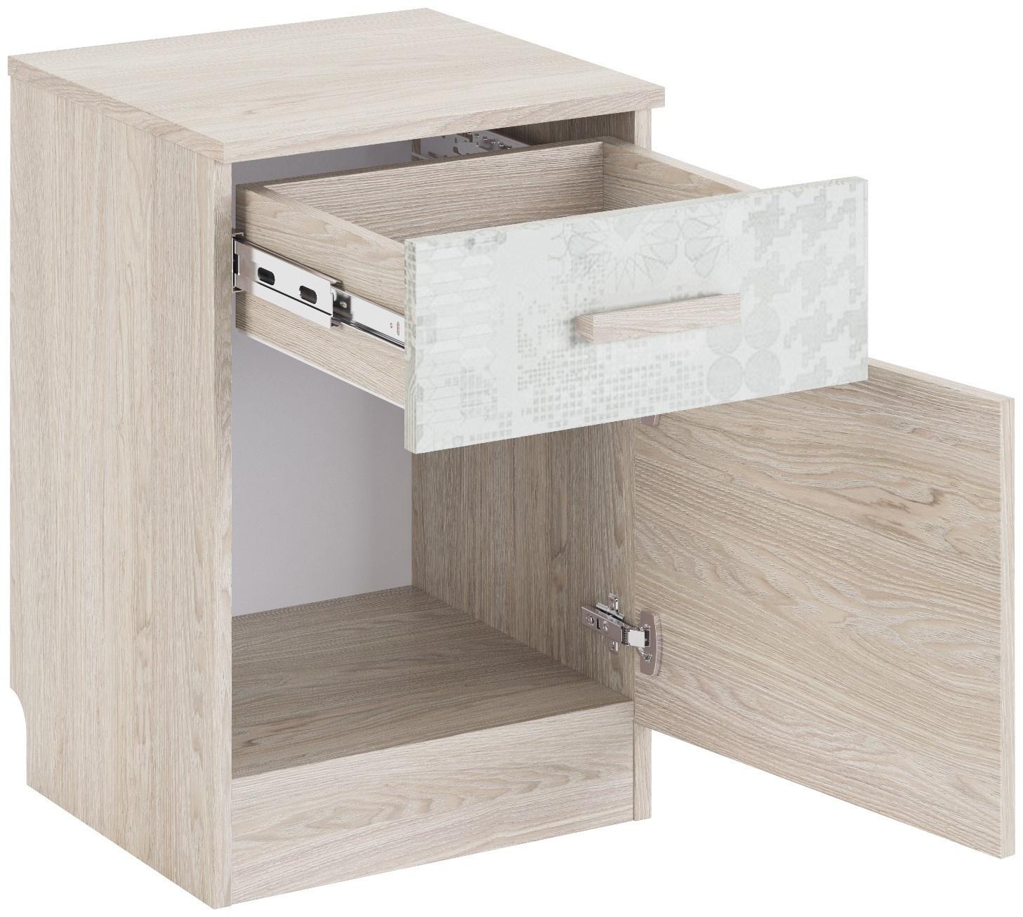 Тумба «Паскаль №5», 400×370×586 мм, цвет ясень анкор / белый / спринт