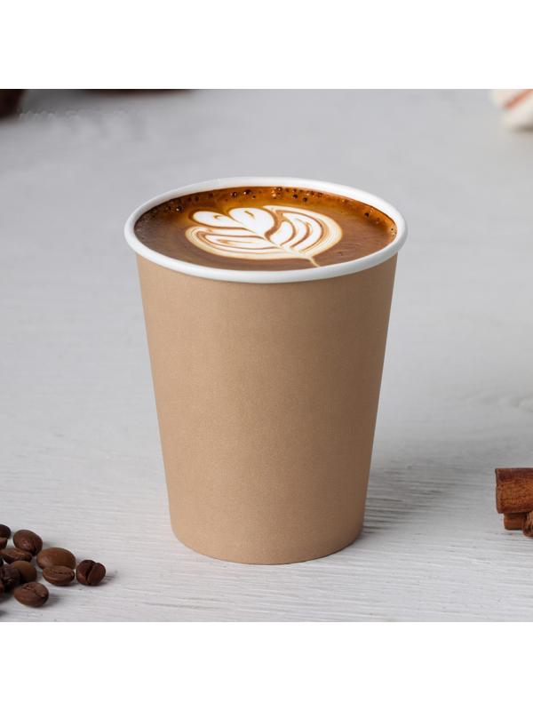 Стакан бумажный одноразовый «Классик», 250 мл, d=8 см, цвет крафт, 50 шт/уп