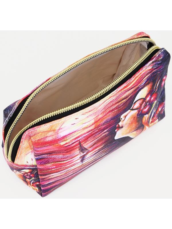 Косметичка на молнии, цвет разноцветный