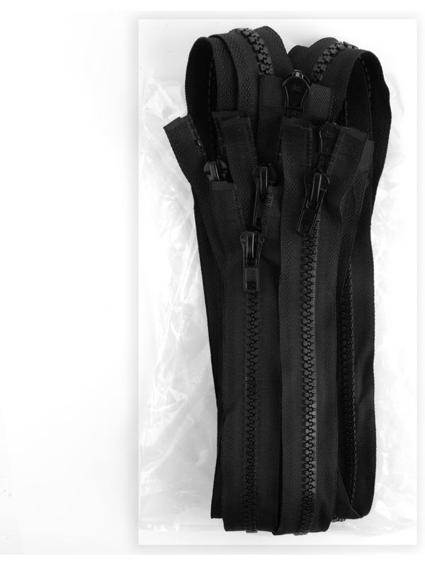 Молния разъёмная «Трактор», №8, 2 бегунка, замки автомат, 110 см, цвет чёрный