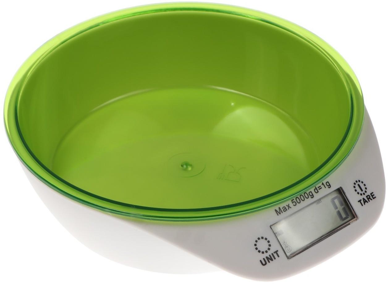 Весы кухонные Luzon LKVB-501, электронные, до 5 кг, чаша 1.3 л, зеленые