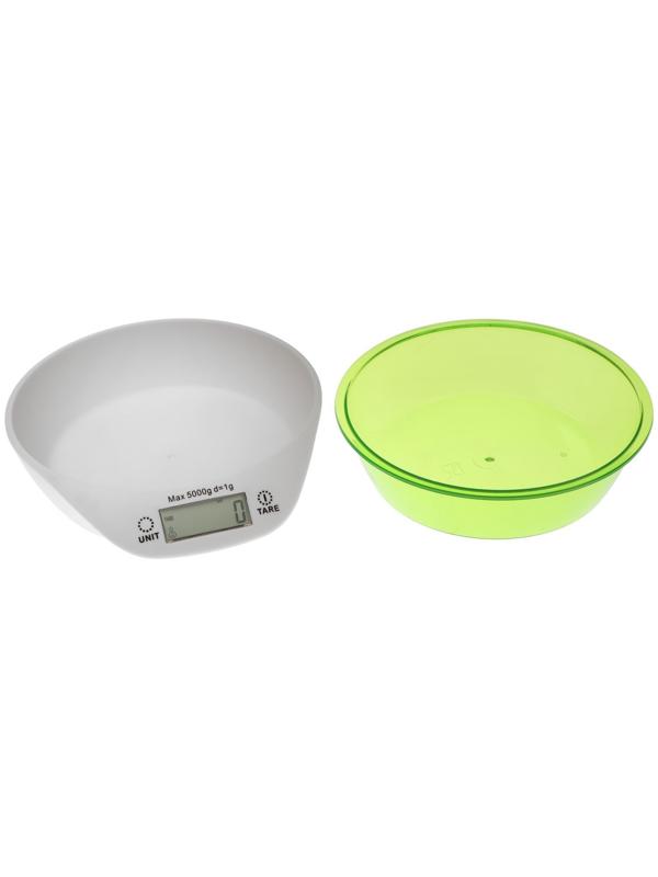 Весы кухонные Luzon LKVB-501, электронные, до 5 кг, чаша 1.3 л, зеленые