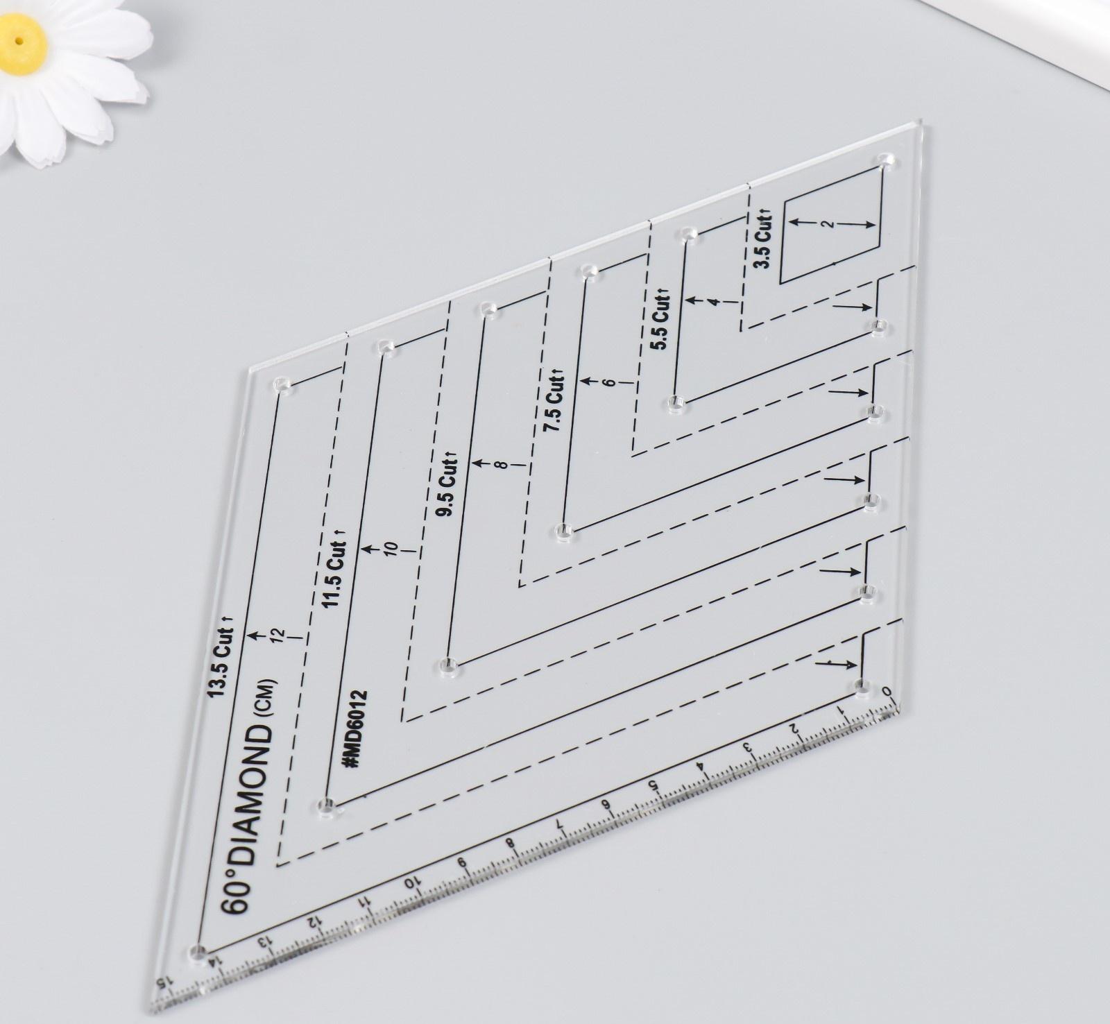 Линейка для пэчворка пластик 60° 