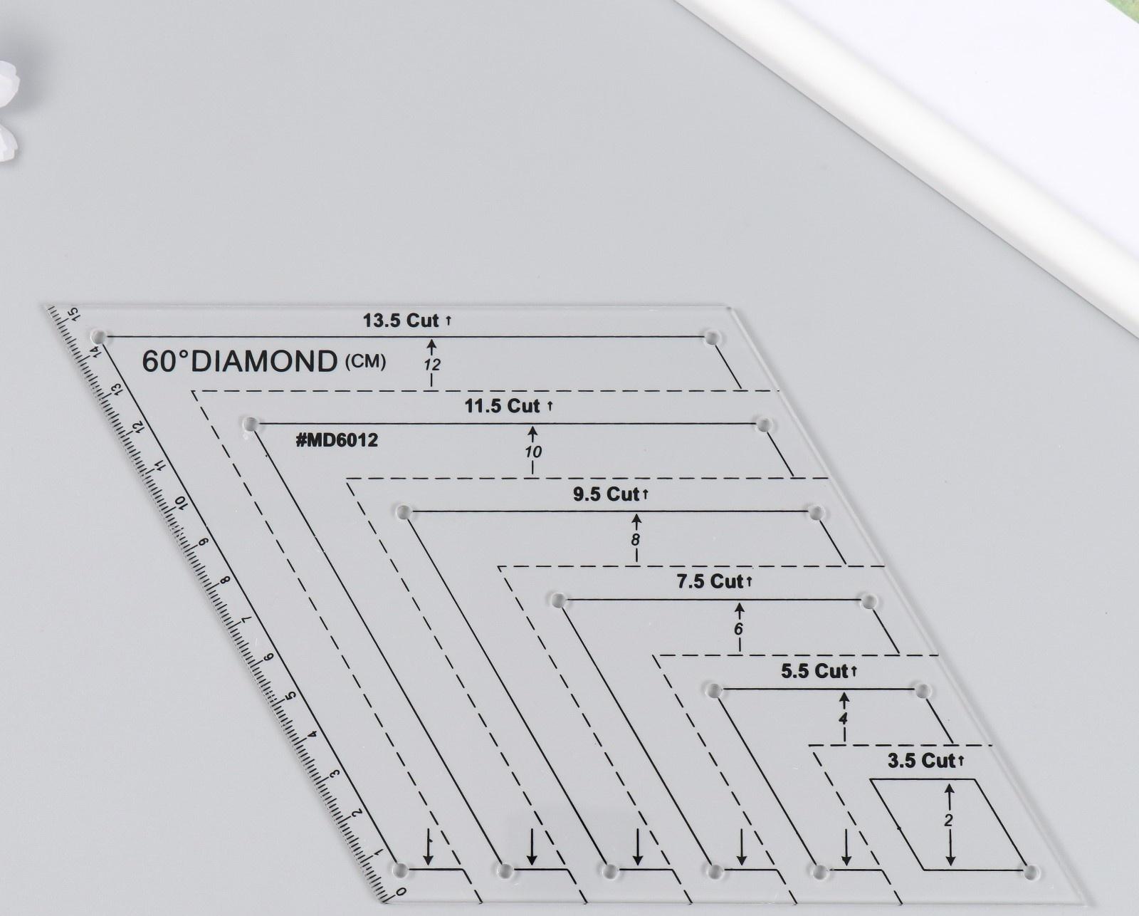 Линейка для пэчворка пластик 60° 