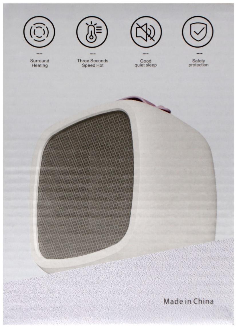 Мини тепловентилятор настольный LTO-01, 500Вт, 4м2, от сети, белый