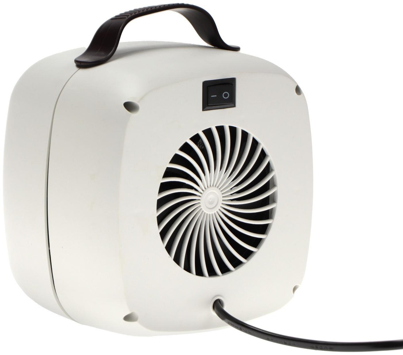 Мини тепловентилятор настольный LTO-01, 500Вт, 4м2, от сети, белый
