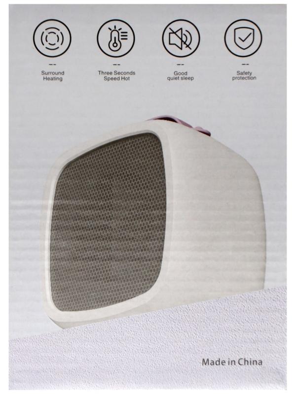 Мини тепловентилятор настольный LTO-01, 500Вт, 4м2, от сети, белый