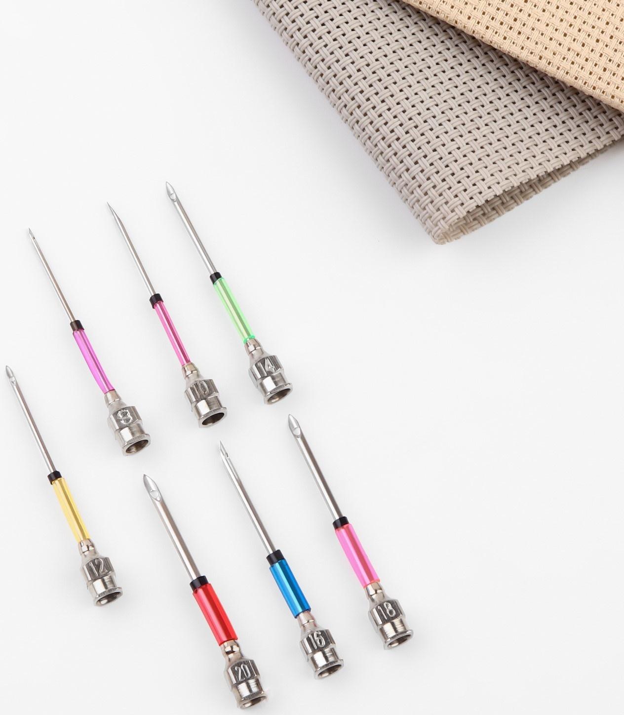 Набор игл для вышивания, для ковровой техники, d = 0,9/1/1,2/1,4/1,6/1,8/2/2,5/3/3,5/5 мм, со сменными ручками
