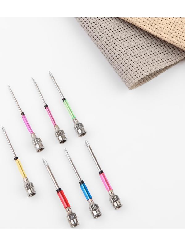 Набор игл для вышивания, для ковровой техники, d = 0,9/1/1,2/1,4/1,6/1,8/2/2,5/3/3,5/5 мм, со сменными ручками