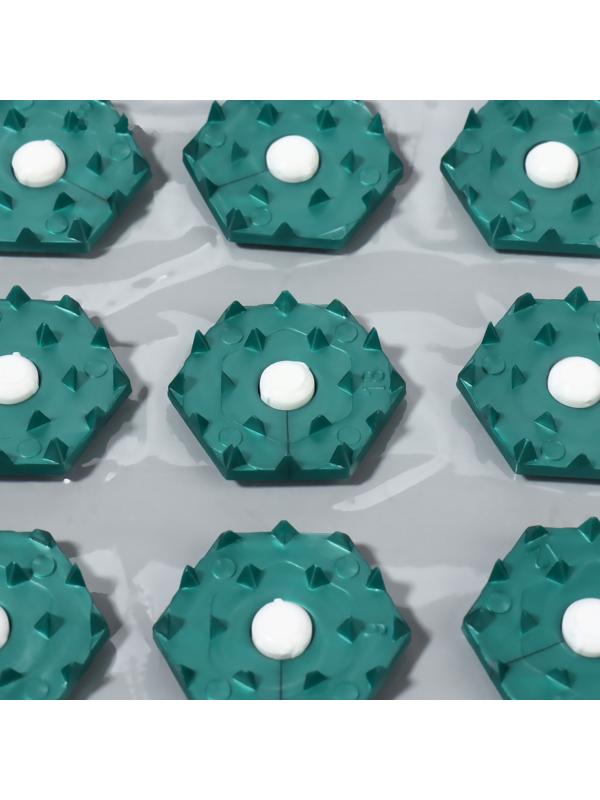 Ипликатор-коврик, основа ПВХ, 140 модулей, 28 × 64 см, цвет прозрачный/зелёный