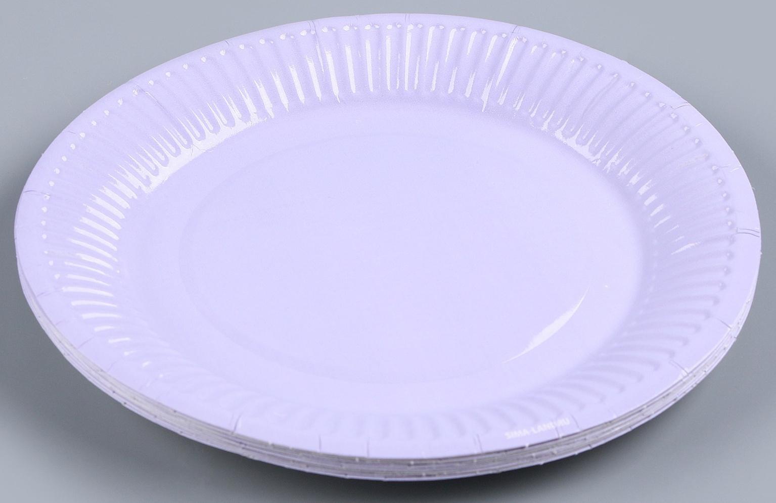 Тарелка бумажная «Лаванда», однотонная, 18 см