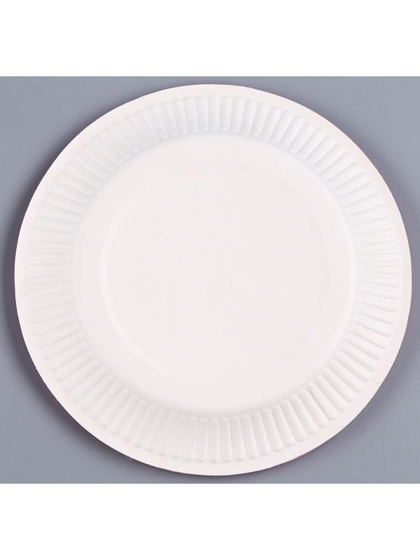 Тарелка бумажная «Лаванда», однотонная, 18 см