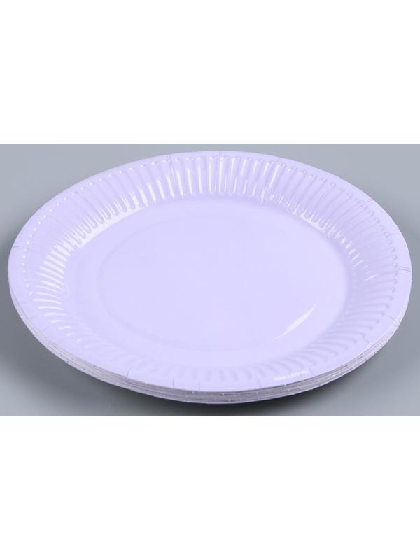 Тарелка бумажная «Лаванда», однотонная, 18 см