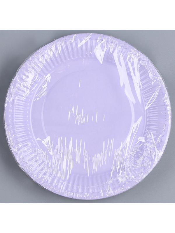 Тарелка бумажная «Лаванда», однотонная, 18 см