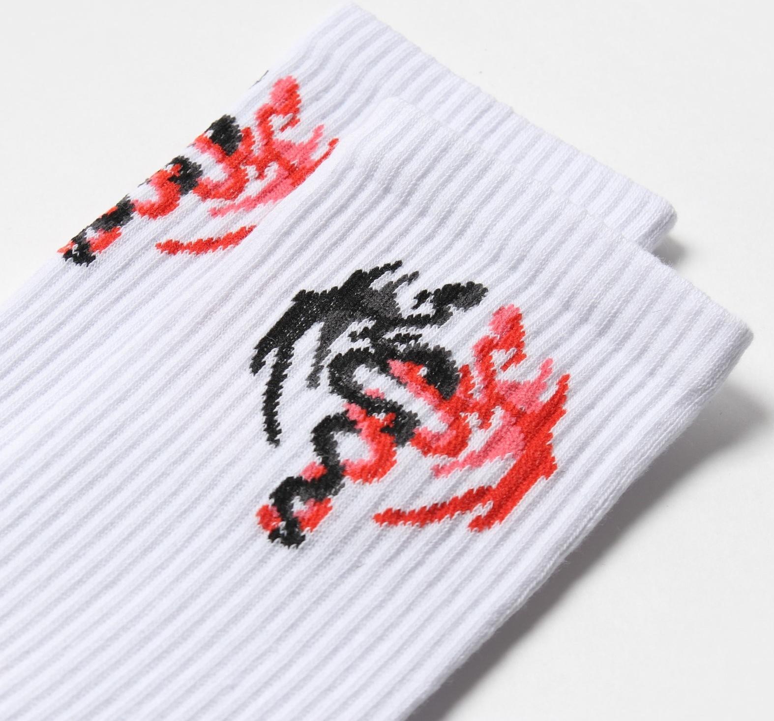 Носки, цвет белый/драконы, р-р 31