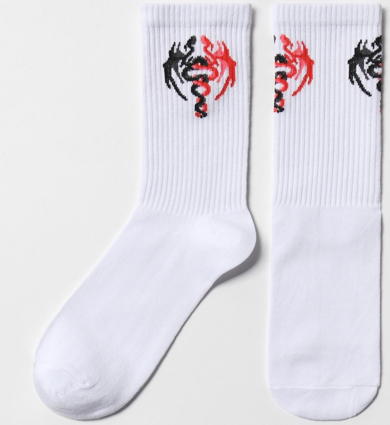 Носки, цвет белый/драконы, р-р 31