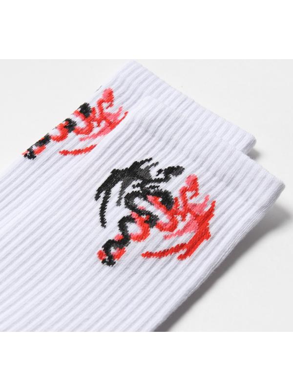 Носки, цвет белый/драконы, р-р 31