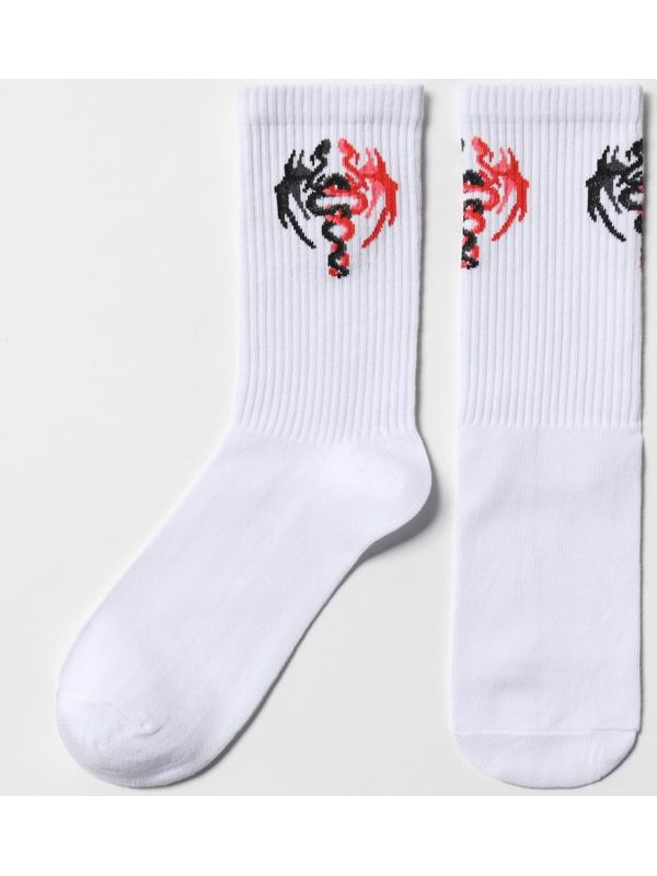 Носки, цвет белый/драконы, р-р 31