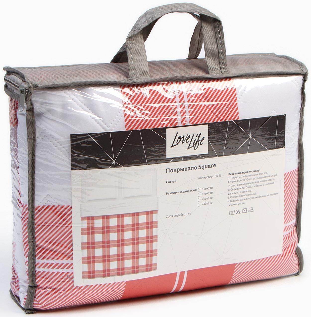 Покрывало LoveLife 2 сп Square 180*210±5см, микрофайбер, 100% п/э