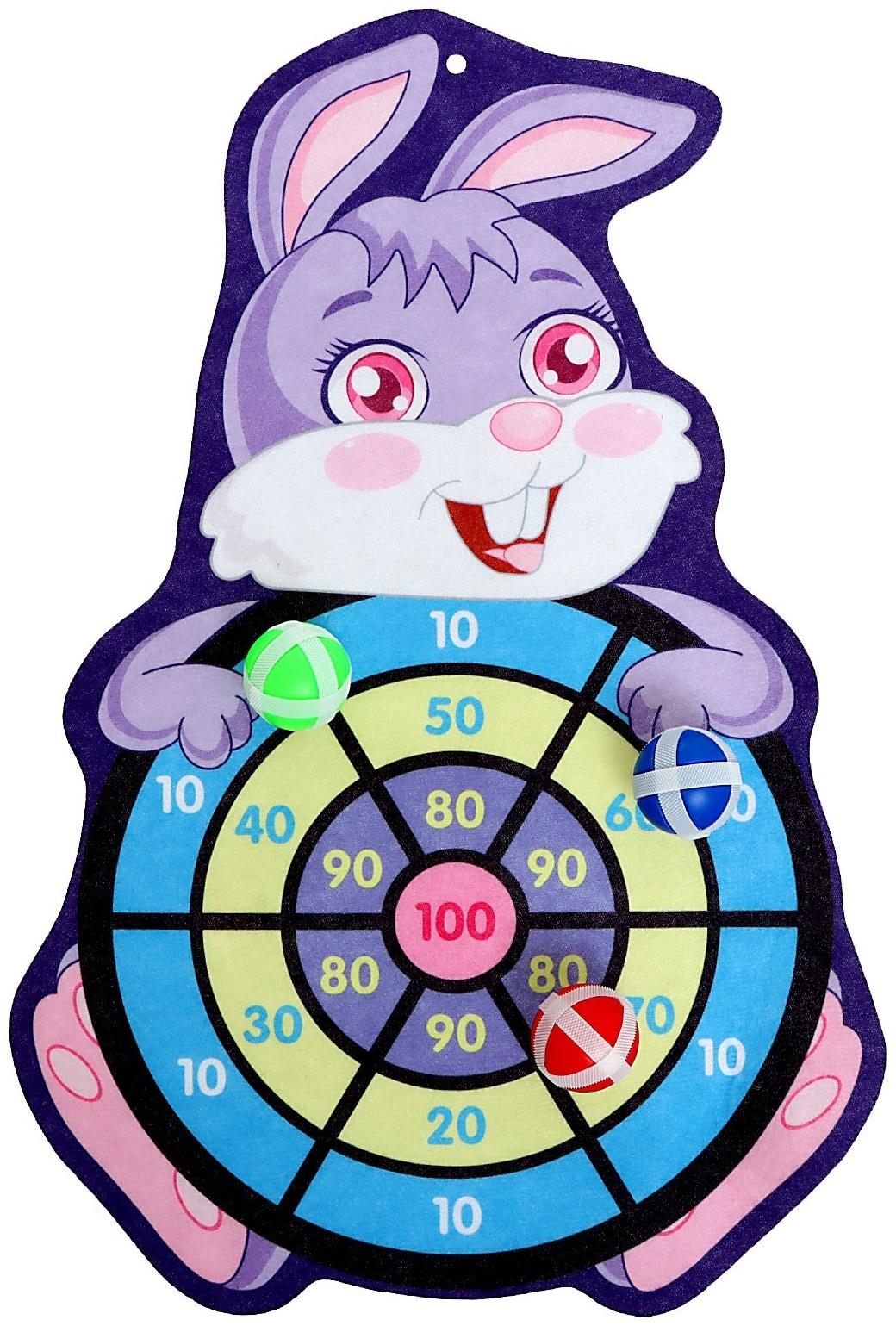 Дартс «Зайчик», 3 шарика на липучках, крючок