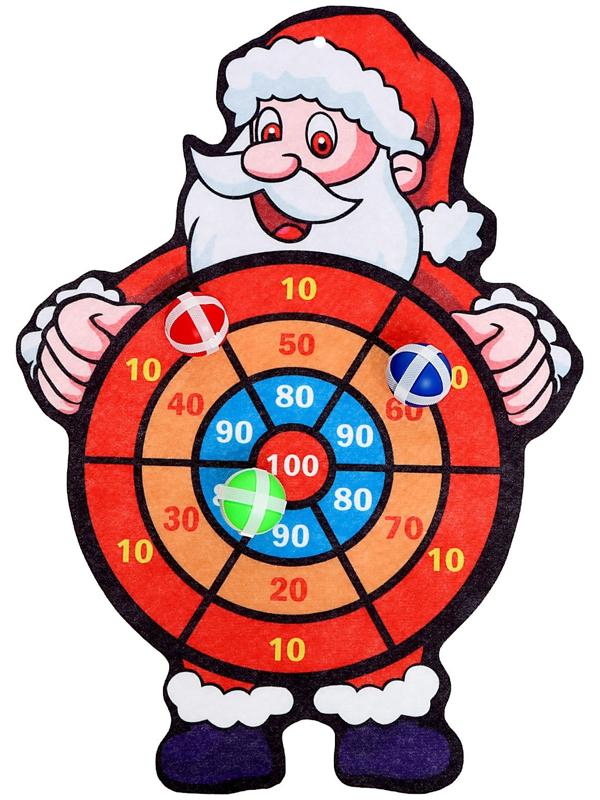 Дартс «Дед мороз», 3 шарика на липучках, крючок