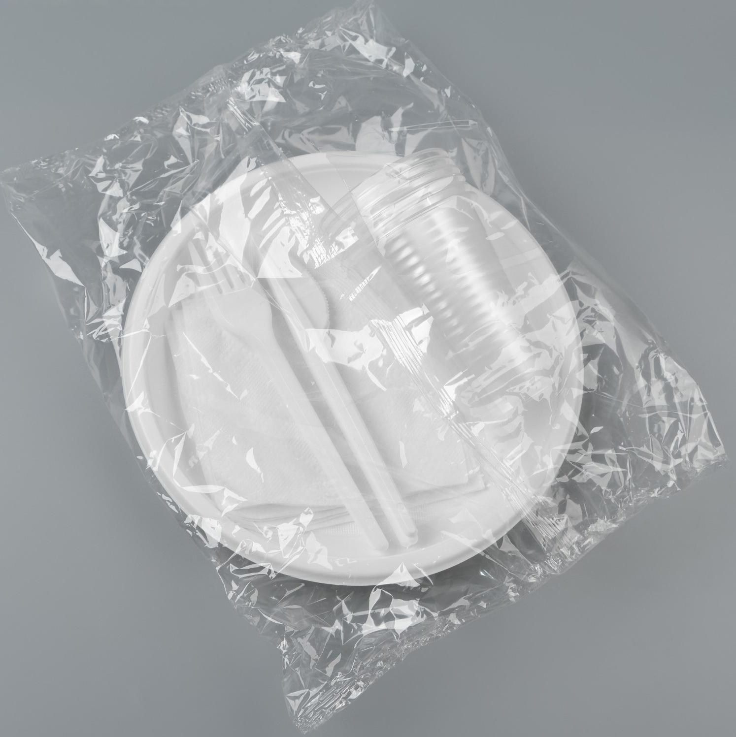 Набор одноразовой посуды «Пикник» 6 персон, тарелки 20х21 мм, стаканы 200 мл, вилки, ножи, с