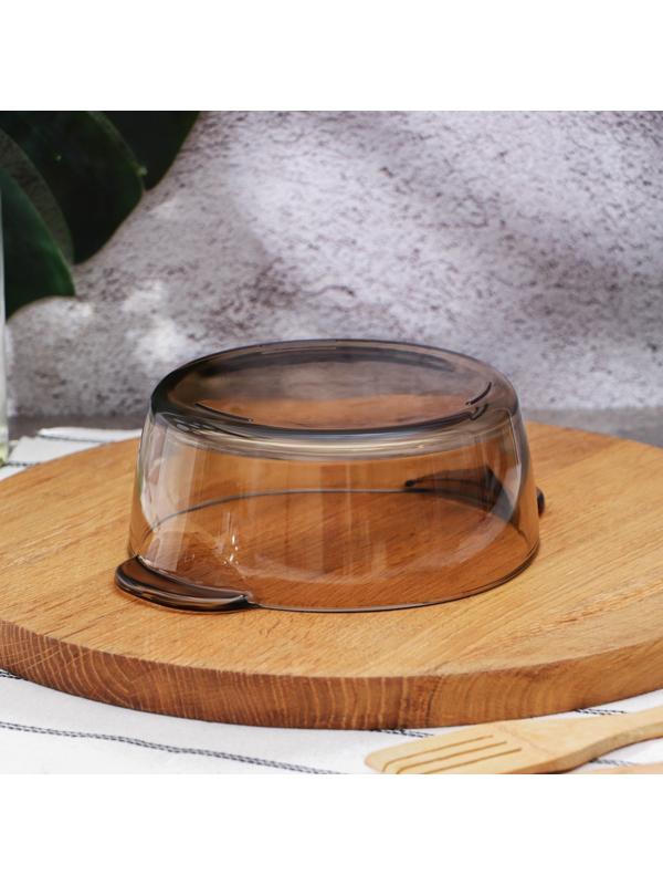 Супница стеклянная с крышкой «Дымка», 1 л, цвет коричневый