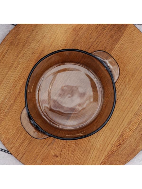 Супница стеклянная с крышкой «Дымка», 1 л, цвет коричневый