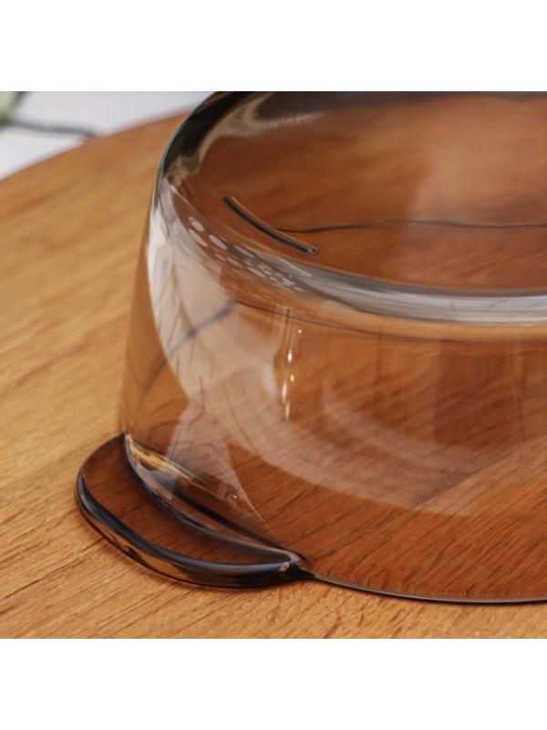 Супница стеклянная с крышкой «Дымка», 1 л, цвет коричневый