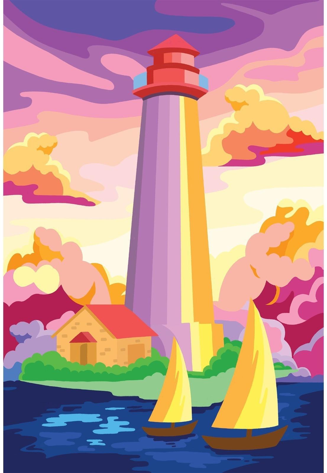 Алмазная вышивка с полным заполнением на холсте «Маяк»‎, 20 х 30 см