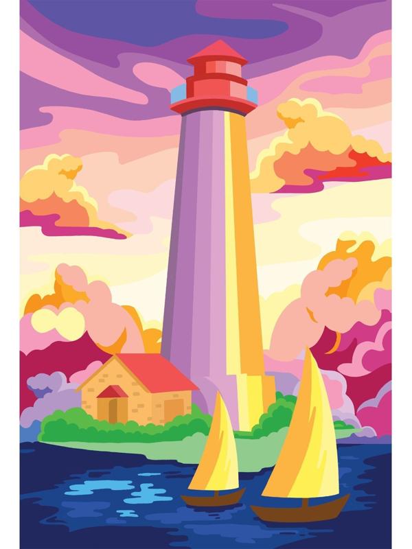 Алмазная вышивка с полным заполнением на холсте «Маяк»‎, 20 х 30 см