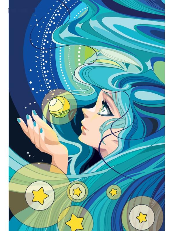 Алмазная вышивка с частичным заполнением «Морская красавица»‎, 20 х 30 см