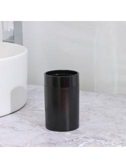 Стакан для зубных щёток, 7×7×11,5 см, цвет чёрный