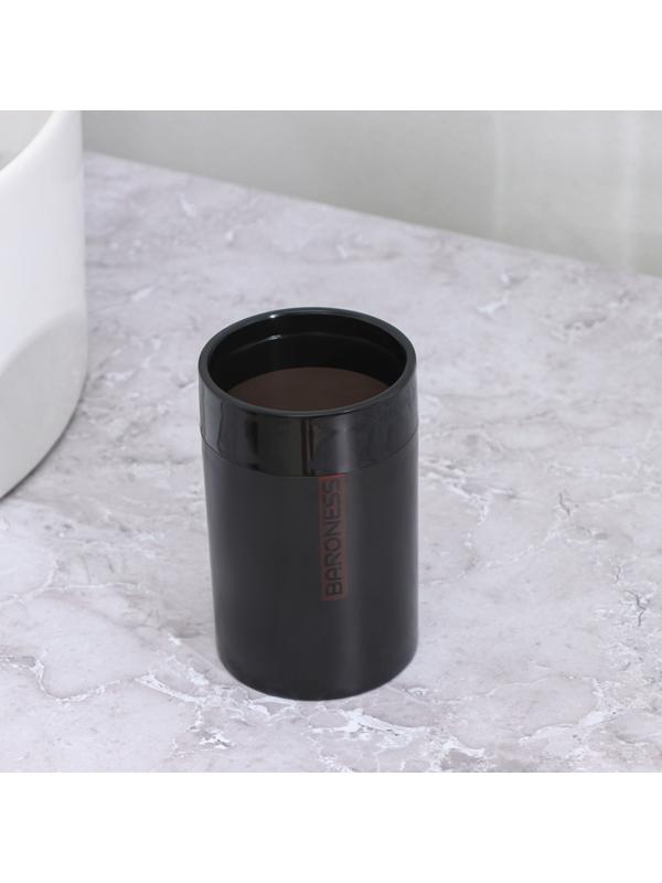 Стакан для зубных щёток, 7×7×11,5 см, цвет чёрный